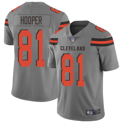 Nike Browns #81 Austin Hooper Gray Youth Stitched NFL Limited Inverted Legend Jersey